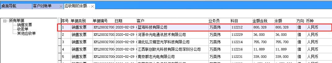 应收期初余额 应收期初余额